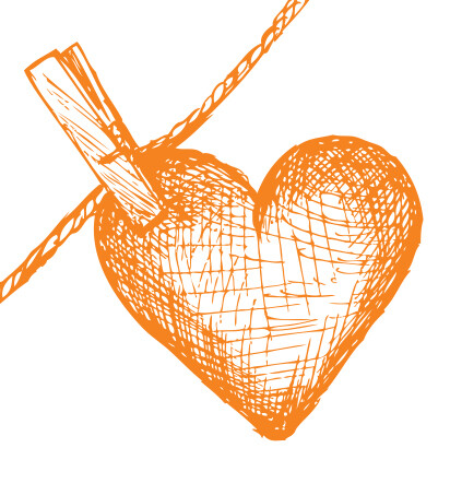 Askıda Turuncu Kalp