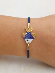 El Yapımı Miyuki Balık Desenli İp Bileklik - TOFD