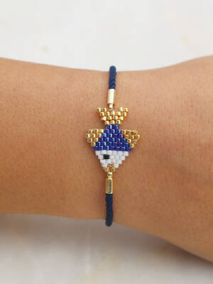 El Yapımı Miyuki Balık Desenli İp Bileklik - 1