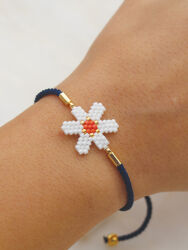 El Yapımı Miyuki Çiçek Desenli Bileklik - TOFD