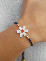 El Yapımı Miyuki Çiçek Desenli Bileklik - 2