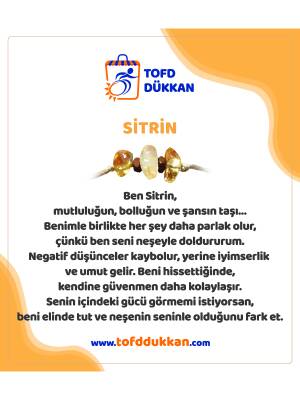 TOFD Dükkan Sitrin Taşı Bileklik - Neşe, Bolluk ve Şansın Enerjisi - 2