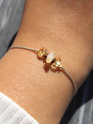 TOFD Dükkan Sitrin Taşı Bileklik - Neşe, Bolluk ve Şansın Enerjisi - 4